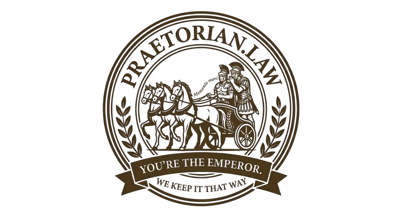 Praetorian Law — Roman triumph chariot seal — You're the Emperor. We Keep It That Way.